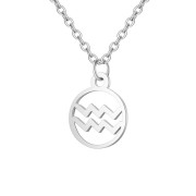 Tierkreis-Halskette: Aquarius - Sternzeichen, Silber