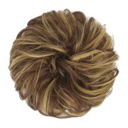 Unordentliches Brötchen-Haar-Fastery mit zerknittertem künstlichen Haar - 9H19 Blond & Mittelbraun