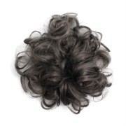 Unordentlicher Brötchenhaarnift mit lockigen künstlichen Haaren - dunkelgrau