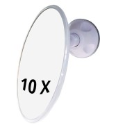 UNIQ Badspiegel mit Saugnapf, 10-fache Vergrößerung - Weiß