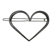 SOHO Heart XL Metal Hair Clip, Haarspange - Silber