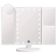 UNIQ Hollywood Make-up Spiegel Trifold Spiegel mit LED-Lichtern, Weiß