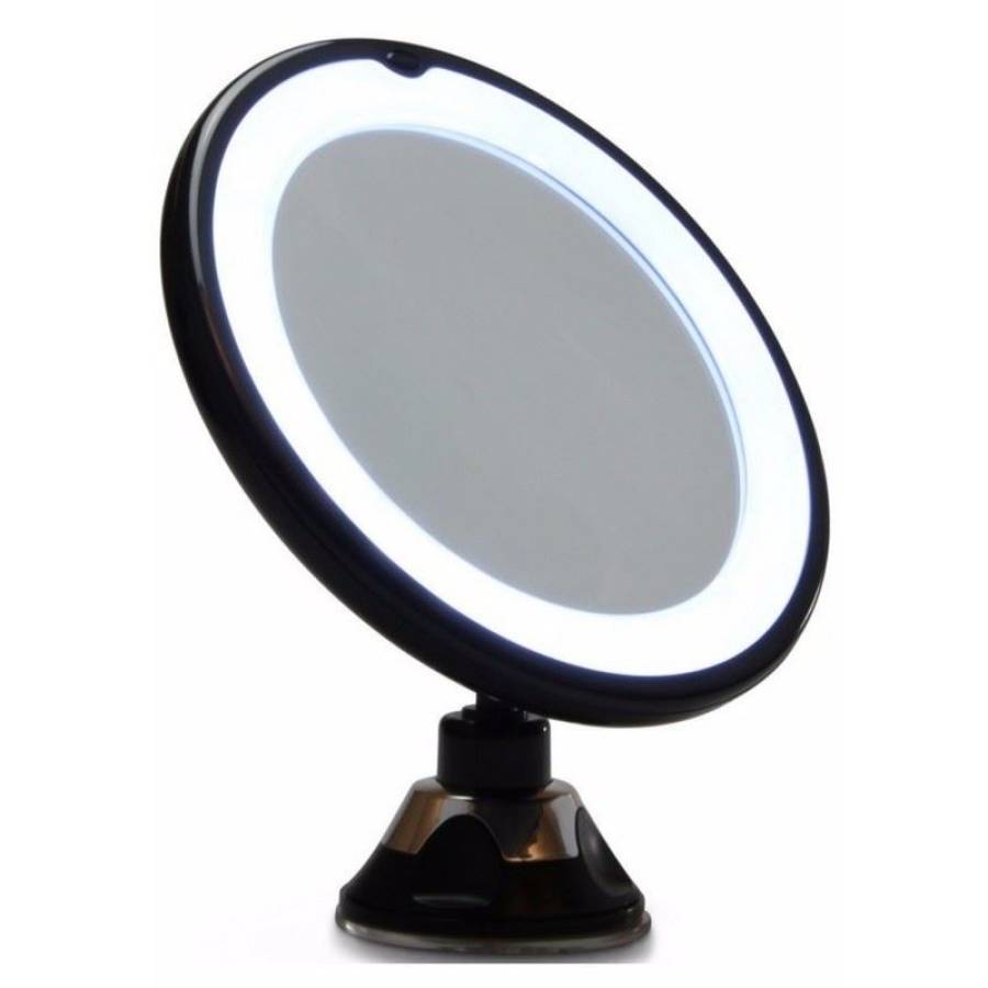 UNIQ Runder Spiegel mit LED-Licht und Saugnapf x10 Vergrößerung