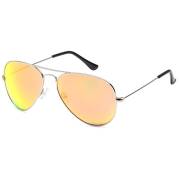 Lux® Aviator Pilotenbrille -gelbe Gläser, silberner Rahmen
