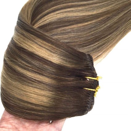 Clip In Extensions 40 cm #4/27 Dunkelblond Mix