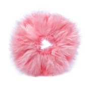Haargummi mit Fell - Faux Scrunchie, pink