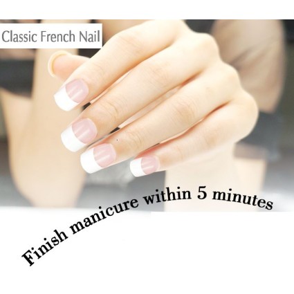Click-on / Press-on nails Kunstige franske negle - Uden Lim