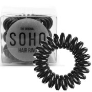 SOHO Spiral Hair Ring Haargummis, All Black - 3 Stck.