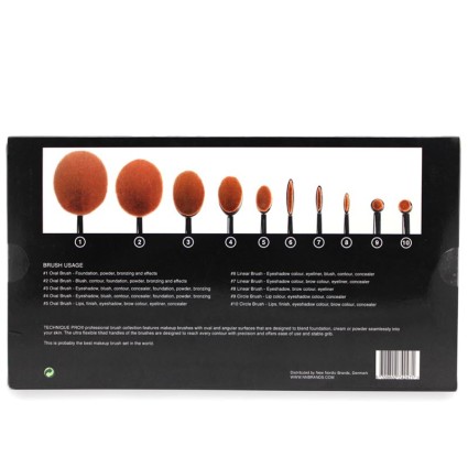 Technique PRO Ovale Makeup Pinsel, 10-teiliges Set