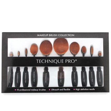 Technique PRO Ovale Makeup Pinsel, 10-teiliges Set