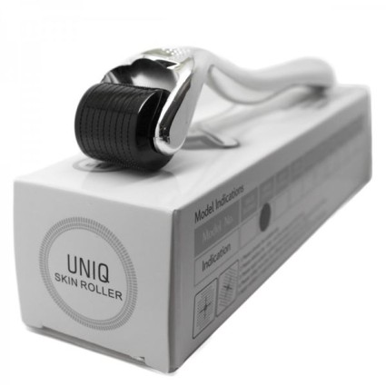 UNIQ Dermaroller / Beautyroller für das Gesicht - 540 titan Nadeln 0,25 mm.