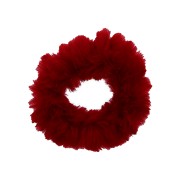 Haargummi mit Fell - Faux Scrunchie, Rot