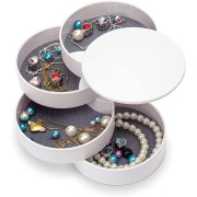 Uniq Rotary Round Juwelry Box / Organizer mit 4 Fächern - Weiß
